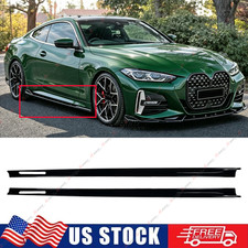 M Style Gloss Black Side Skirt Extension For 2021-26 BMW G22 G23 430i M440i 2DR picture