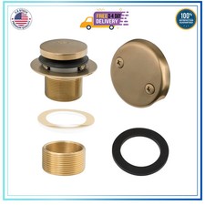 Artiwell Tip Toe Tub Trim Set 2 Hole Overflow Champagne Bronze Drain Kit picture