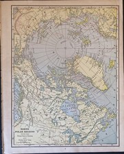 North Polar Regions 1906 Antique Map, Cram's Atlas (make offer) picture
