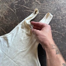 Vintage 1950s JC Penney Towncraft Ribbed Tank Top White Size 44 Large Mens picture
