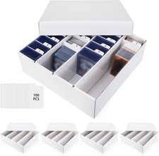 Trading Card Storage Box, 4 Row 3200 Count Collector Cards Box 5-Pack, Wihte picture