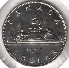 1975 Canada Flawless Proof Like QEII & Voyageur Nickel Dollar Coin picture