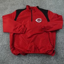 VTG Cincinnati Reds Jacket Mens XL Red MLB Baseball Windbreaker Bomber Coat Y2K picture