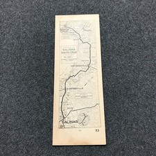 1920s AAA Auto Club SoCal Salinas to Santa Cruz Watsonville Map #53 Vintage RARE picture