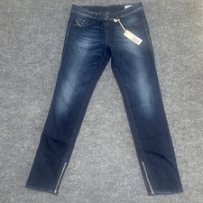 NWT DIESEL Womens Zivy Cropped Jeans W28 L32 Blue Cotton picture