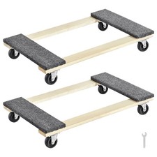 Furniture Dolly Moving Dolly Caster 1000 lbs Each Load 2PCS 8 Wheels Wood picture