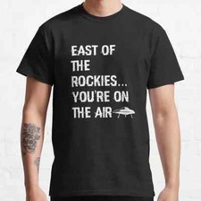 East Of The Rockies Art Bell Classic Radio Quote Graphic T-Shirt picture