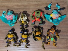 VINTAGE TMNT MIXED 8 PIECE LOT OF FIGURES WITH MISSING PARTS picture
