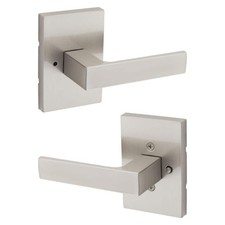 Kwikset Singapore Satin Nickel Rectangular Straight Bed/Bath Door Handle picture