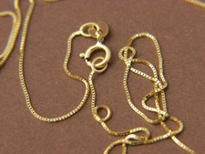 Solid 14k Gold Box Chain real 14kt gold necklace picture