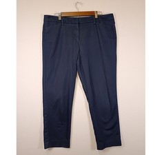 Business Casual Worthington Women 14 Navy Blue Slim Ankle Career Trousers Pants picture