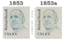 1853 1853a Richard Russell Tagging Variety Set of 2 Great Americans MNH -Buy Now picture