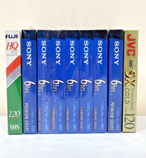 9 New VHS Tapes: 7 Sony Premium Grade, 1 JVC Premium Gold, 1 Fuji High Quality picture