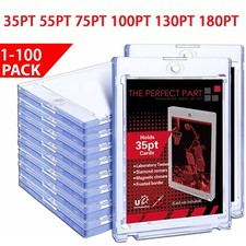 1-100 Pack Magnetic Card Holder 35 55 75 100 130 180 pt One-Touch UV Protection picture
