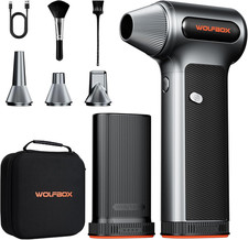 WOLFBOX MF200-2PK Compressed Air Duster, 2 Swappable Batteries & Case picture