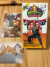 Signed Mighty Morphin Power Rangers Green White VHS MMPR Jason Frank Thuy Trang  picture