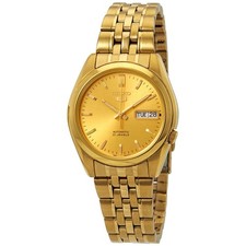 Seiko Series 5 Automatic Gold Dial Men's Watch SNK366 picture