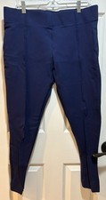 NM Neiman Marcus size XL heavy knit Navy Blue Pull On Elastic Waist Leggings picture