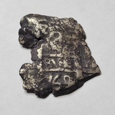 1762 DATED Cob 2 Reales Potosi Bolivia Spanish Colonial Silver Broken Flan *V675 picture