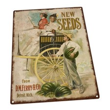 Watermelon Seeds Vintage Advertisement Metal Sign; Wall Decor for Porch or Patio picture