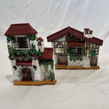 Vintage Spanish Ceramic House Wall Plaques Set 2 Cerámicas Martínez Spain  picture