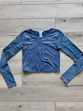Zara Blue Long Sleeve Cropped Top picture
