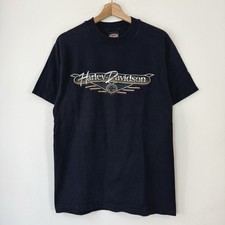 Vintage 90's Harley Davidson Bear Sporting Goods Logo Motorcycle Black Tee Shirt picture
