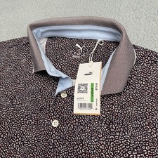 Puma Polo Shirt Mens L Ruby MATTR Joey Cheetah Print Performance 632255 picture