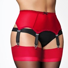 New lace high-waisted 6-hook adjustable metal buckle plus-size garter belt picture
