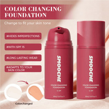 SMOOCHE Color Changing Foundation 30ml – Self Adjusting Natural Coverage Makeup picture