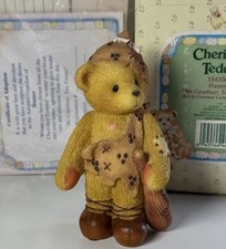 Vintage 1998 Cherished Teddies Hunter 354104 Cavebear Halloween Bear w/Box picture