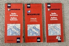 Lot of 3 Michelin #988 map ITALY & SWITZERLAND (1972, 1975, 1981, ) Vintage picture