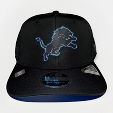 New Era 9Seventy Snapback Hat Detroit Lions Black Mesh Trucker Adjustable Cap picture