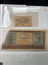 Croatia Currency Lot: 1919 Split 10 Helera Notgeld & 1943 5000 Kuna WWII picture