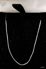 14kt white gold 1.27gm Box Chain Necklace 18in Spring Ring Signed picture