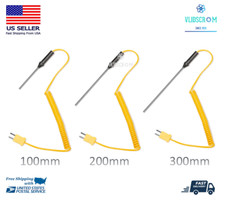 K-Type Thermocouple Probe Digital Thermometer Steel Sensor Spiral Cable  picture