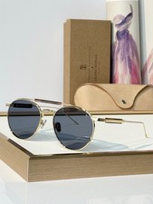 Brunello Cucinelli x Oliver Peoples BC2004ST Gold Sunglasses Blue Lens 55mm picture