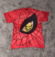 1998 vintage Marvel Spider-Man Green Goblin red t-shirt tie dye picture