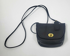 Rare Vintage 1980s Coach Everett / Kent Flap Crossbody Bag - Made in USA - Black picture