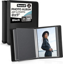 Dunwell Small Photo Album 5X7 (2-Pack, Black), Mounting Paper 5 X 7 Photo & Art picture