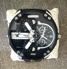 Diesel Only The Brave Multi-Dial Date Quartz Black Leather Strap 52mm 30m picture