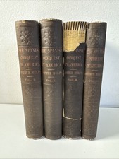 THE SPANISH CONQUEST IN AMERICA by Helps, Arthur 1856 Antique 4 vol. set w/ Map picture