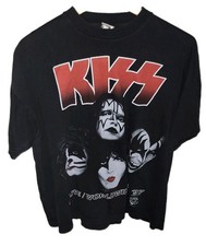 VTG 1996 Kiss Tour Concert T-Shirt Vintage Large Wanted Y2K Alive Worldwide picture