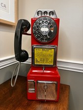 Automatic Electric RED Payphone Pay Telephone With KEYS And Ringer picture