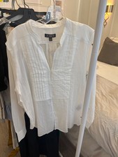 jcrew pleated white blouse picture