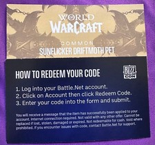 Blizzcon 2026 Exclusive Loot Card World Of Warcraft Pet WoW Sunflicker Driftmoth picture