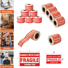 Fragile Stickers 2x3 3x5 Fragile Label Sticker Handle With Care 500/roll Mailing picture