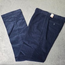 Evan-Picone Mens 36x36 Pleated Corduroy Trousers Navy Blue Vintage Straight Leg picture