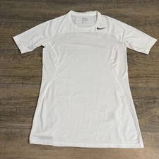 Nike Pro Hypercool Mens Compression T-Shirt Size (M/L) Slim White / Gray B20 picture