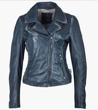 Mauritius Women's Star Spangled Leather Jacket Navy picture